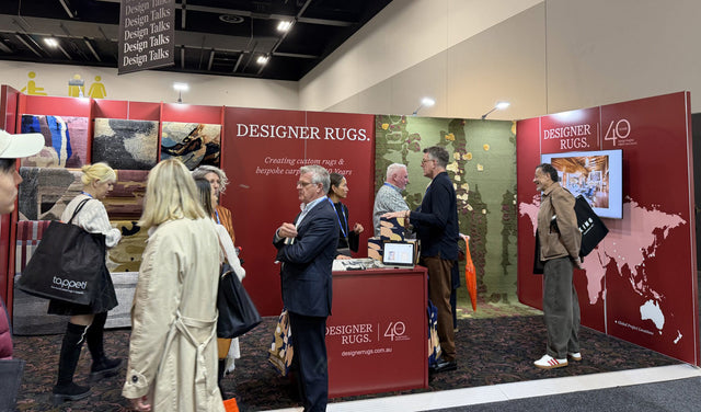 image of the designer rugs stand at design show