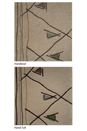 overhead image of the Fjell sample in hadknot and handtuft