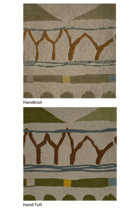 overhead image of the trewal sample in handknot and handtuft