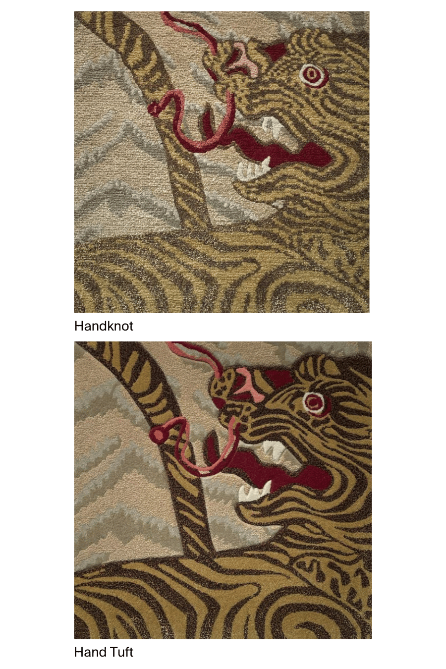 Tiger Knot Caramel Hand Tufted