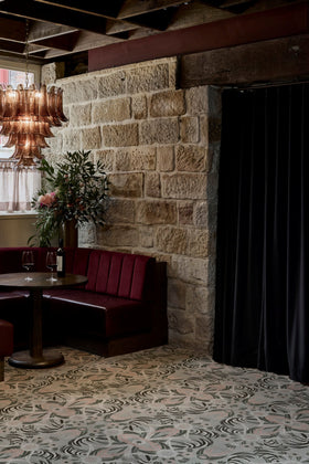 image of the Deco palm Beechwood Axminster carpet desgined by designer rugs