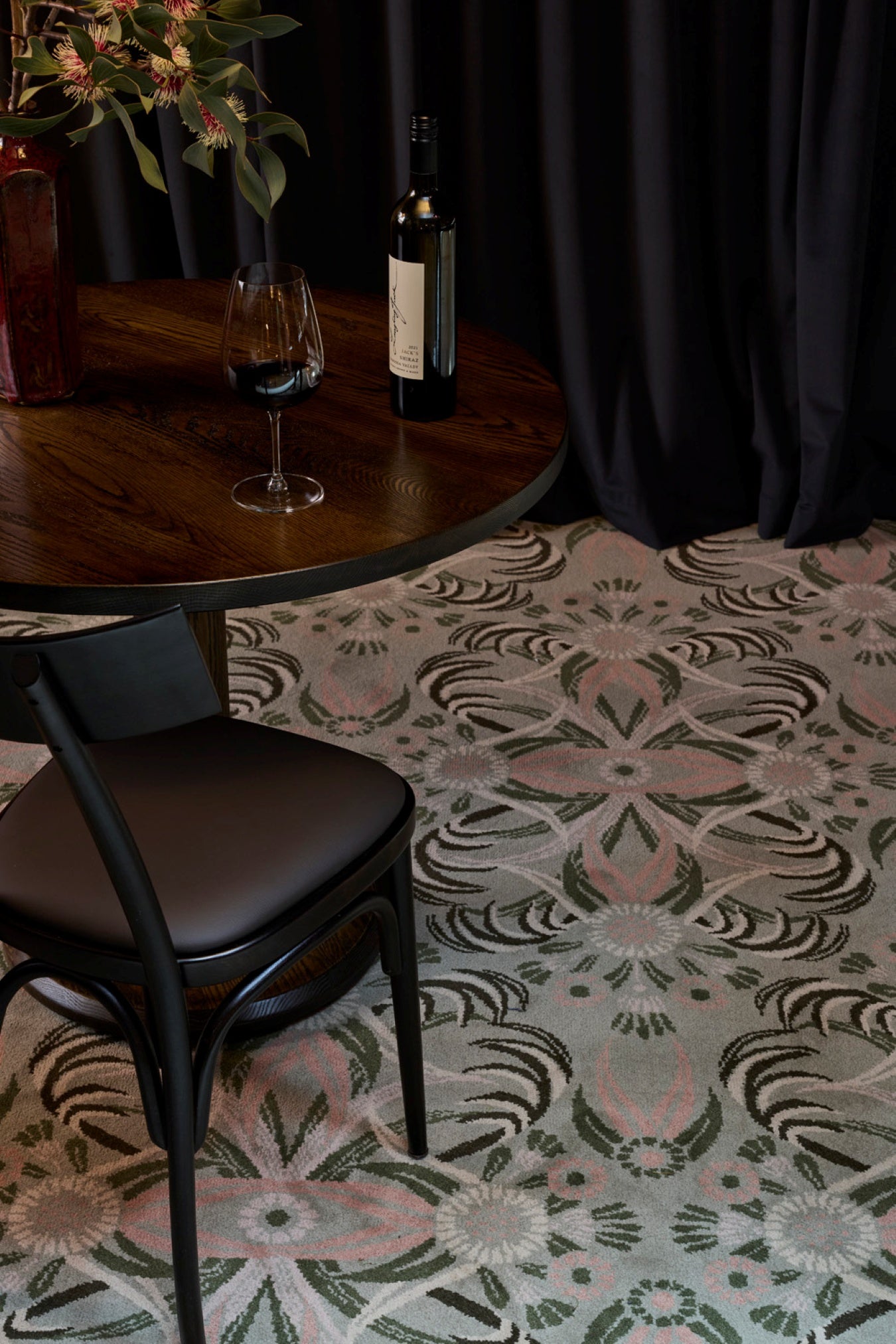 image of the Deco palm Beechwood Axminster carpet desgined by designer rugs