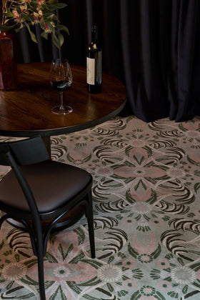 image of the Deco palm Beechwood Axminster carpet desgined by designer rugs