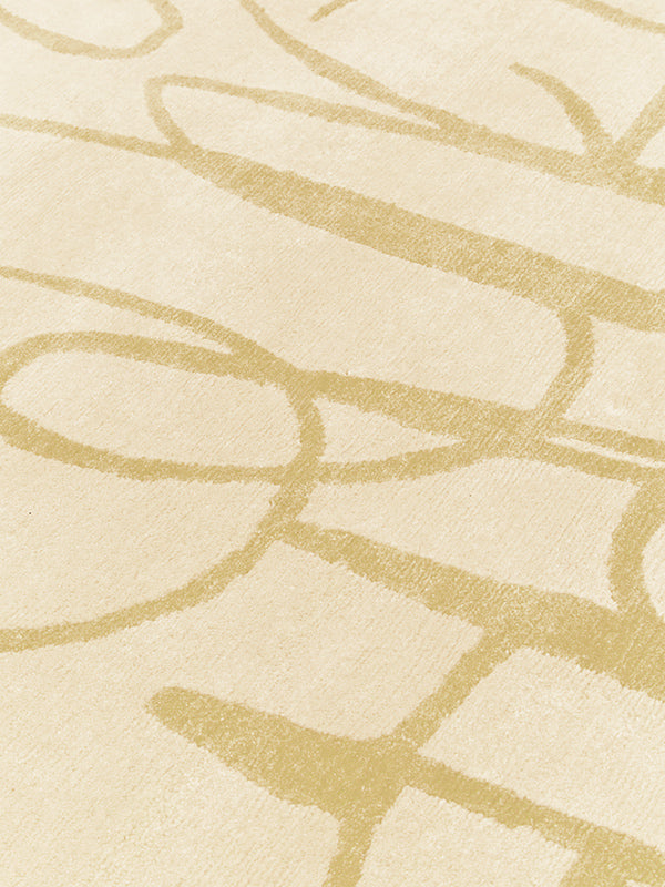 close up image of Seymour rug in beige