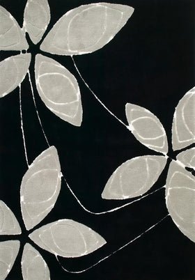 Arctic Daisy Black rug overhead image
