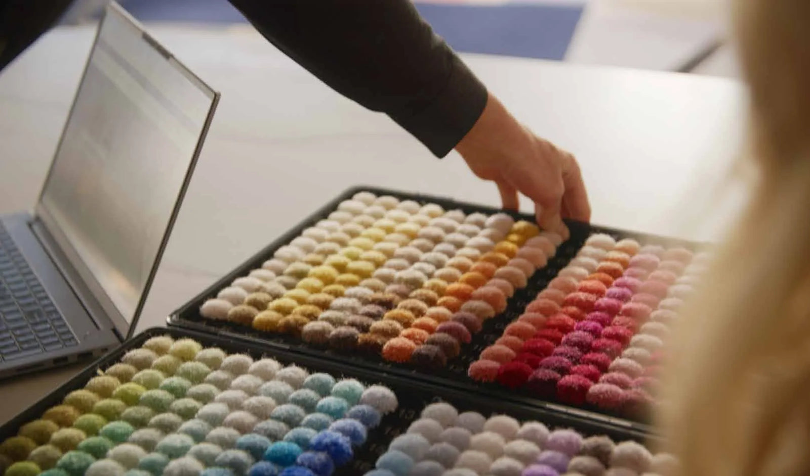 Colour and material selection in the studio