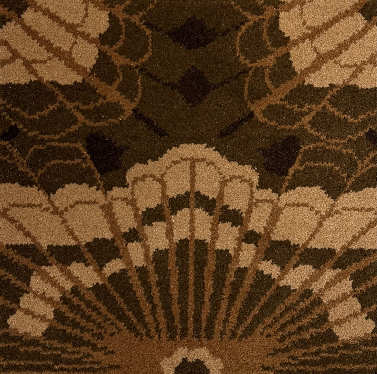 overhead image of the webbed Bronze axminister carpet