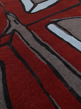 close image of the Indigo-Highlands rug designed by onna-Sokop