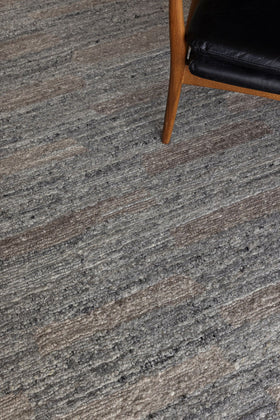 close up image of the Escalo Grey rug designed by designer rugs