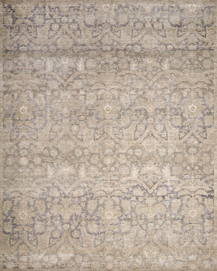 Overhead image of traditional Aphrodite rug in brown colour