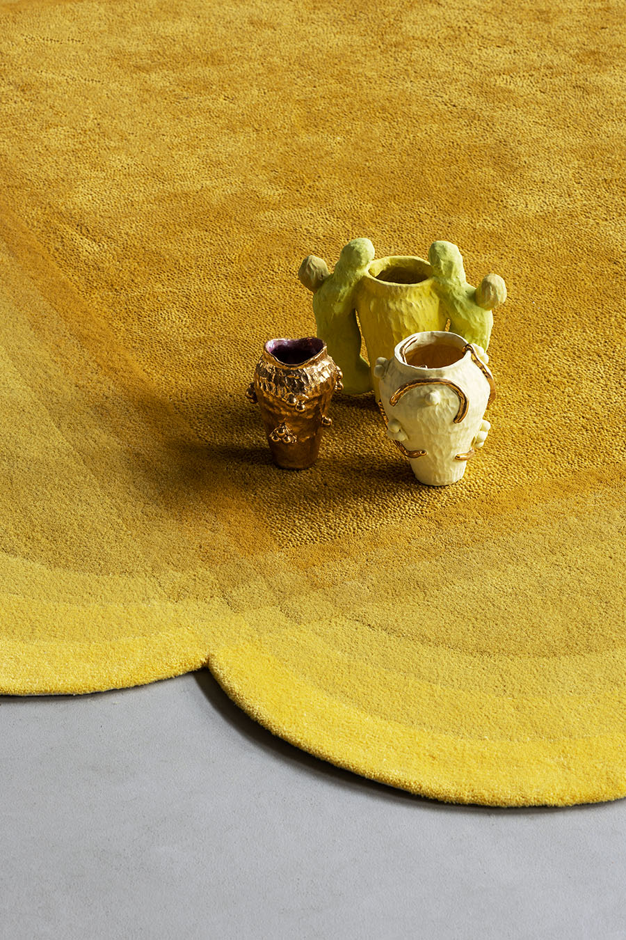 Close up image of Meadow Rug with yellow gradien
