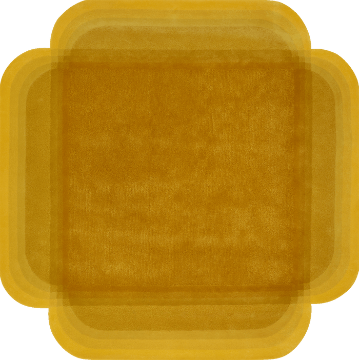 Overhead of Meadow Rug with yellow gradient