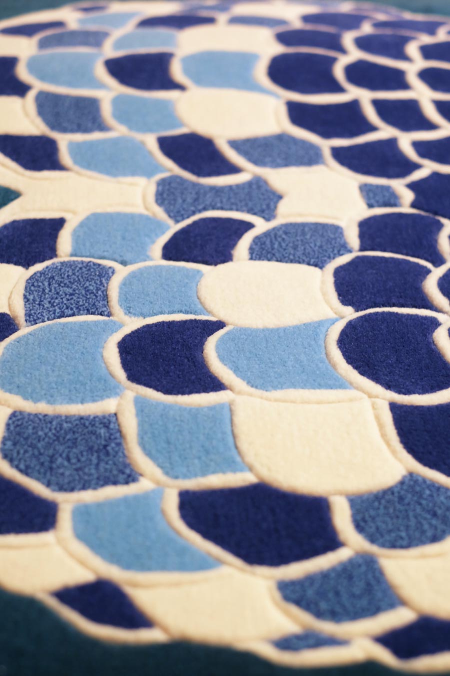 Close up of island sond rug by camilla multicoloured tribal
