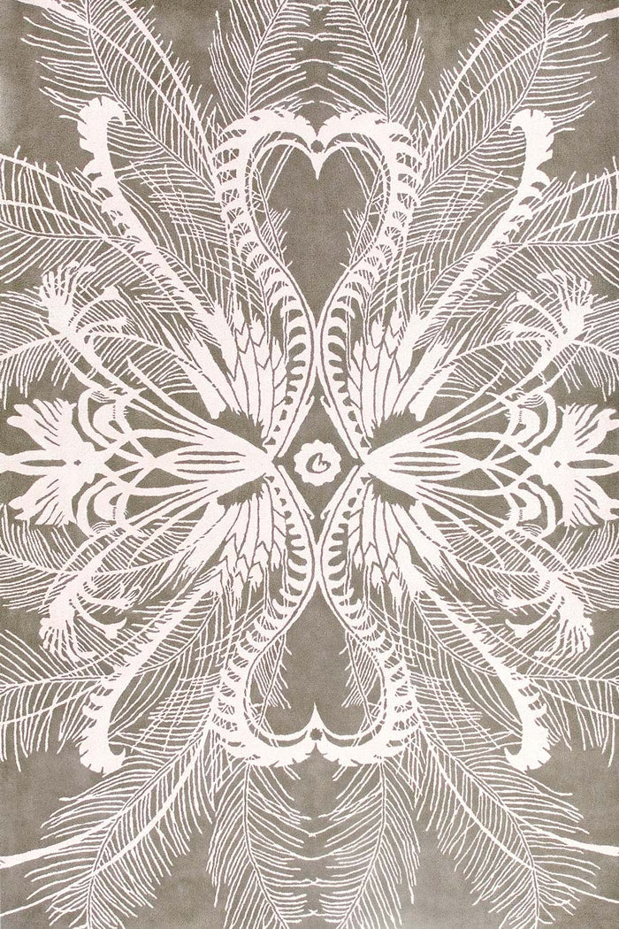 overhead of feathers rug by catherine martin