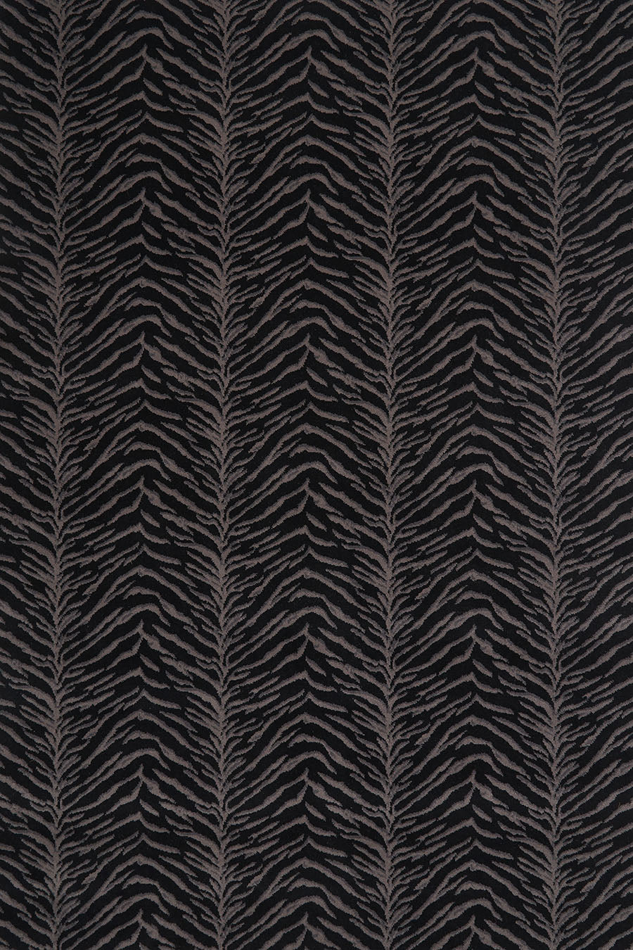 Overhead image of tiger print Tigre carpet in black