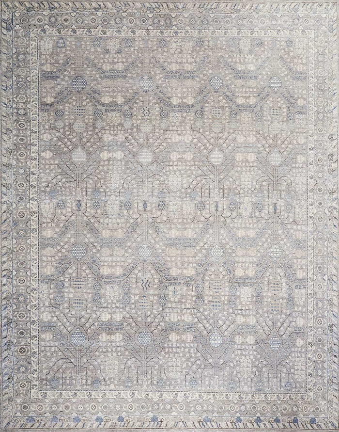 Overhead image of traditional grey Cordoba rug