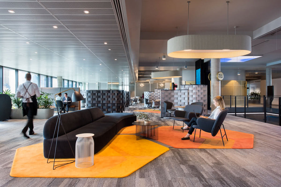 PWC custom project Sydney Common area with rugs and furniture