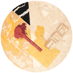 overhead of materiality 2 yellow round rug by emma elizabeth designs