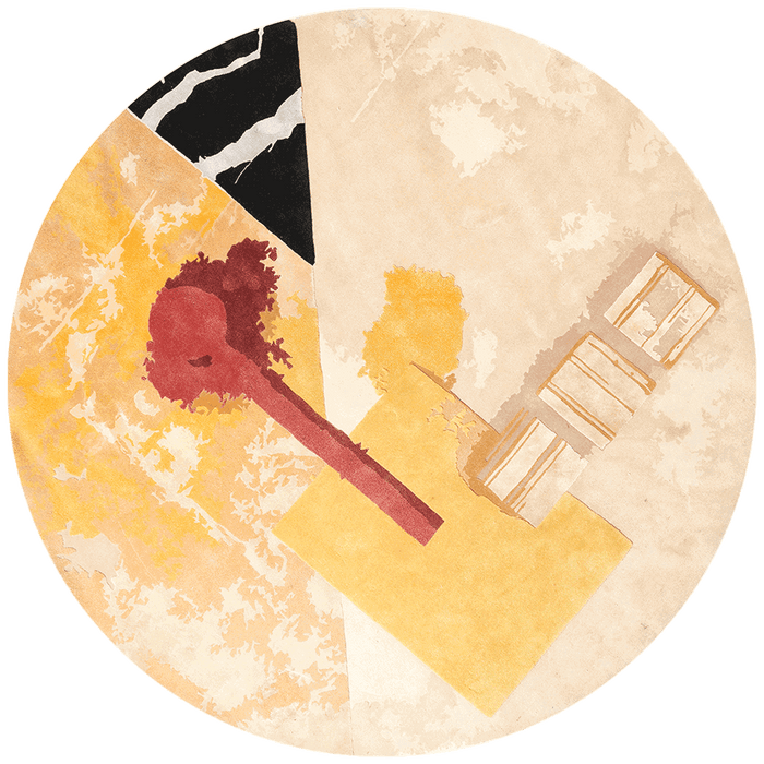 overhead of materiality 2 yellow round rug by emma elizabeth designs