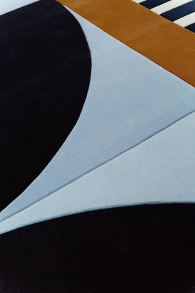Close up of geometric Banto rug by Greg Natale