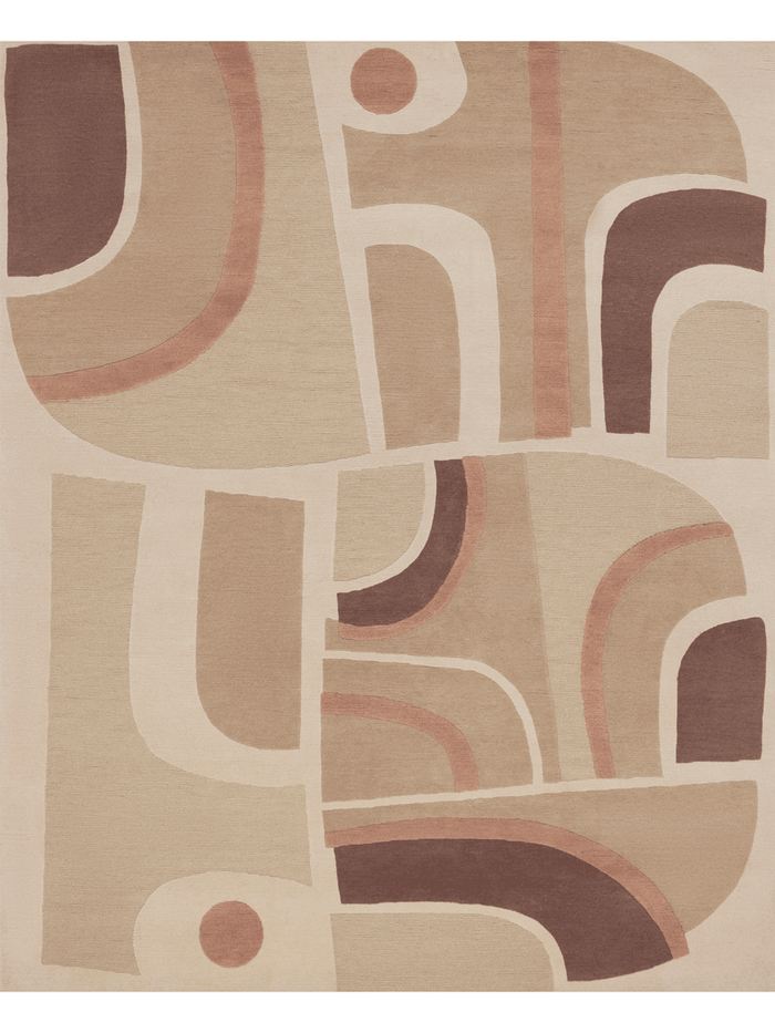 overhead image of the Dura handknot rug designed by Greg Natale