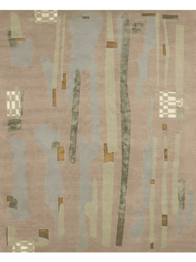 overhead image of the Freddo handknot rug designed by Greg Natale