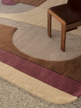 Rozzo wool handknot rug by Greg Natale styled in a modern interior – luxury designer rug with tonal geometric pattern, handknotted in wool for texture, depth, and durability