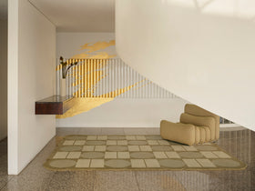 Vivo handknot rug by Greg Natale in a modern interior – designer rug with organic linear pattern, handknotted in wool for soft texture, depth, and artisanal quality