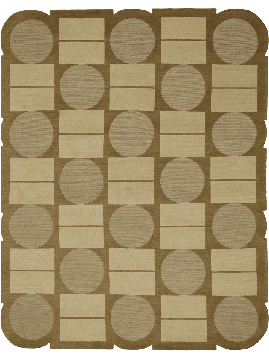 overhead image of the vivo handknot rug designed by Greg Natale