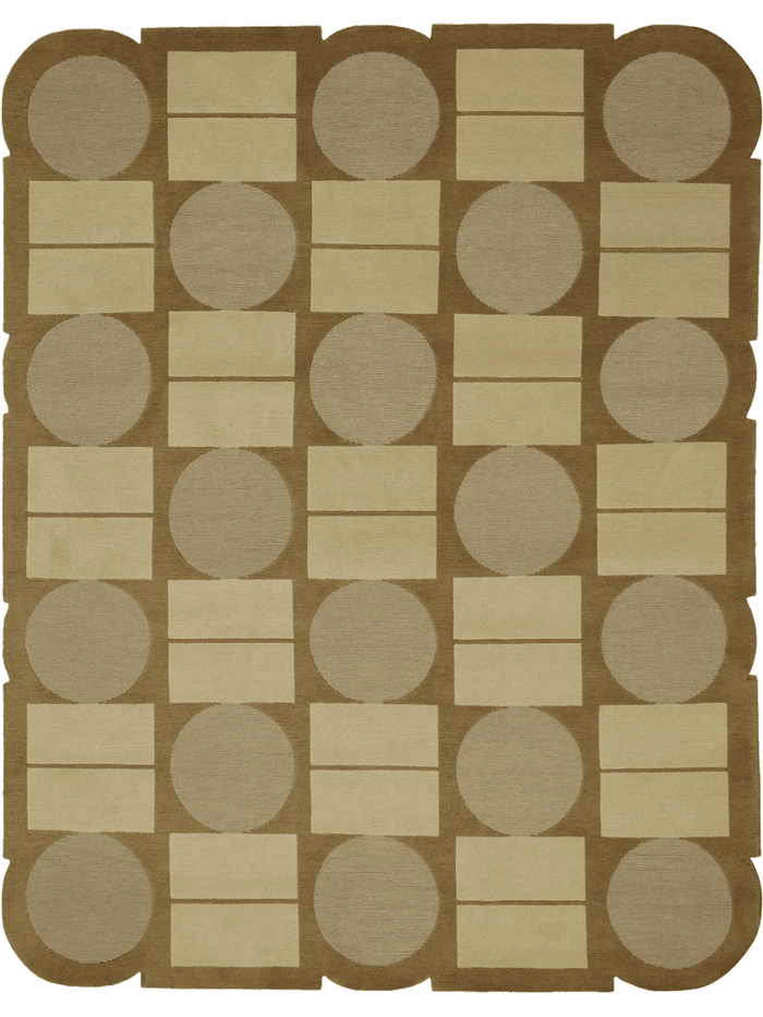 overhead image of the vivo handknot rug designed by Greg Natale