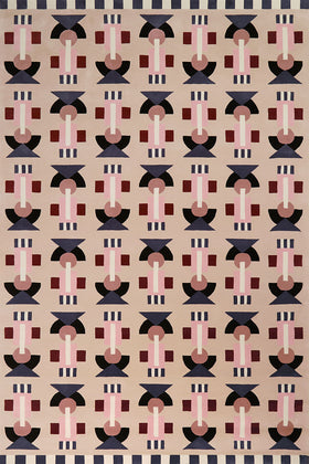 Overhead of geometric Maja rug by Greg Natale