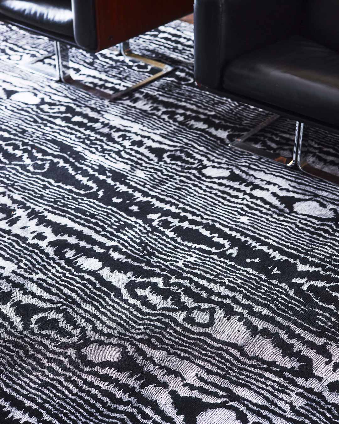 close up of moire rug by greg natale