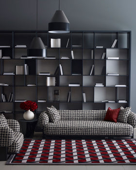 location living room shot of siena rug by greg natale