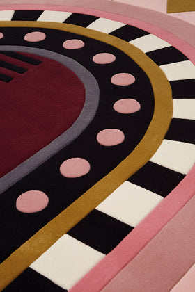 Close up of geometric Stella Diva rug by Greg Natale