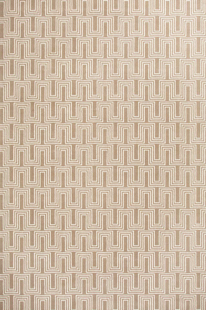Overhead view of Yves beige patterned Axminster carpet by Greg Natale