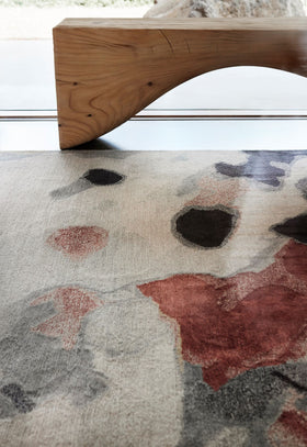 close up image of the petale rug designed by hare& Klein