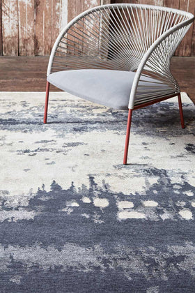 Styled image of abstract Haze rug by Hare + Klein