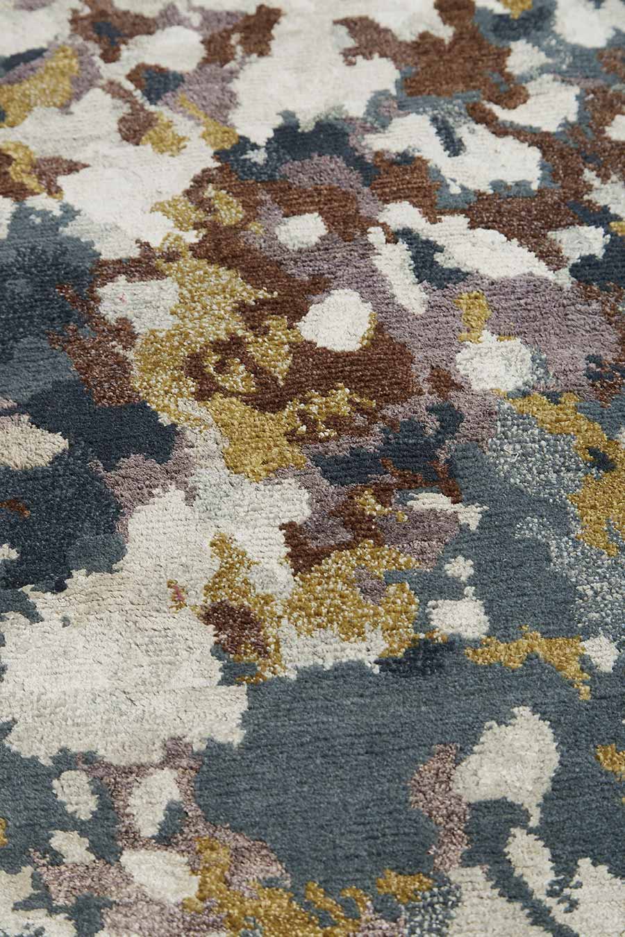 Detailed image of painterly Moss rug by Hare + Klein