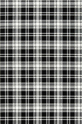 Overhead view of Kintore black and white tartan Axminster carpet