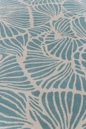 Detailed image of blue Mallee Buds rug