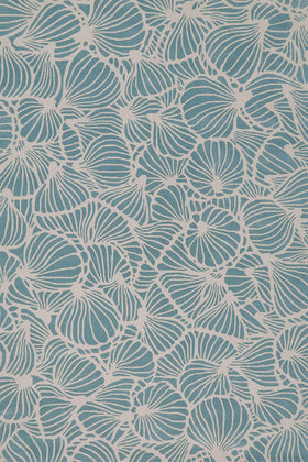 Overhead image of blue Mallee Buds rug