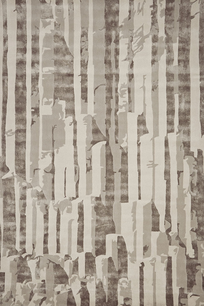 overhead image of textural Basalt rug in silver grey colour
