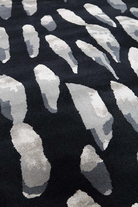 Detailed image of charcoal Rain Drops rug