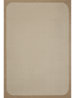 overhead image of the wolfram white salt rug with border