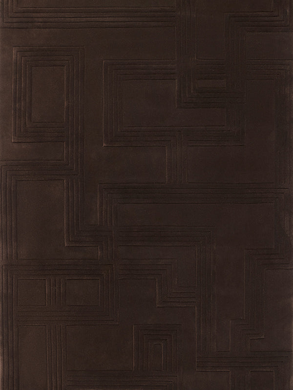 overhead image of the bowie deep brown rug