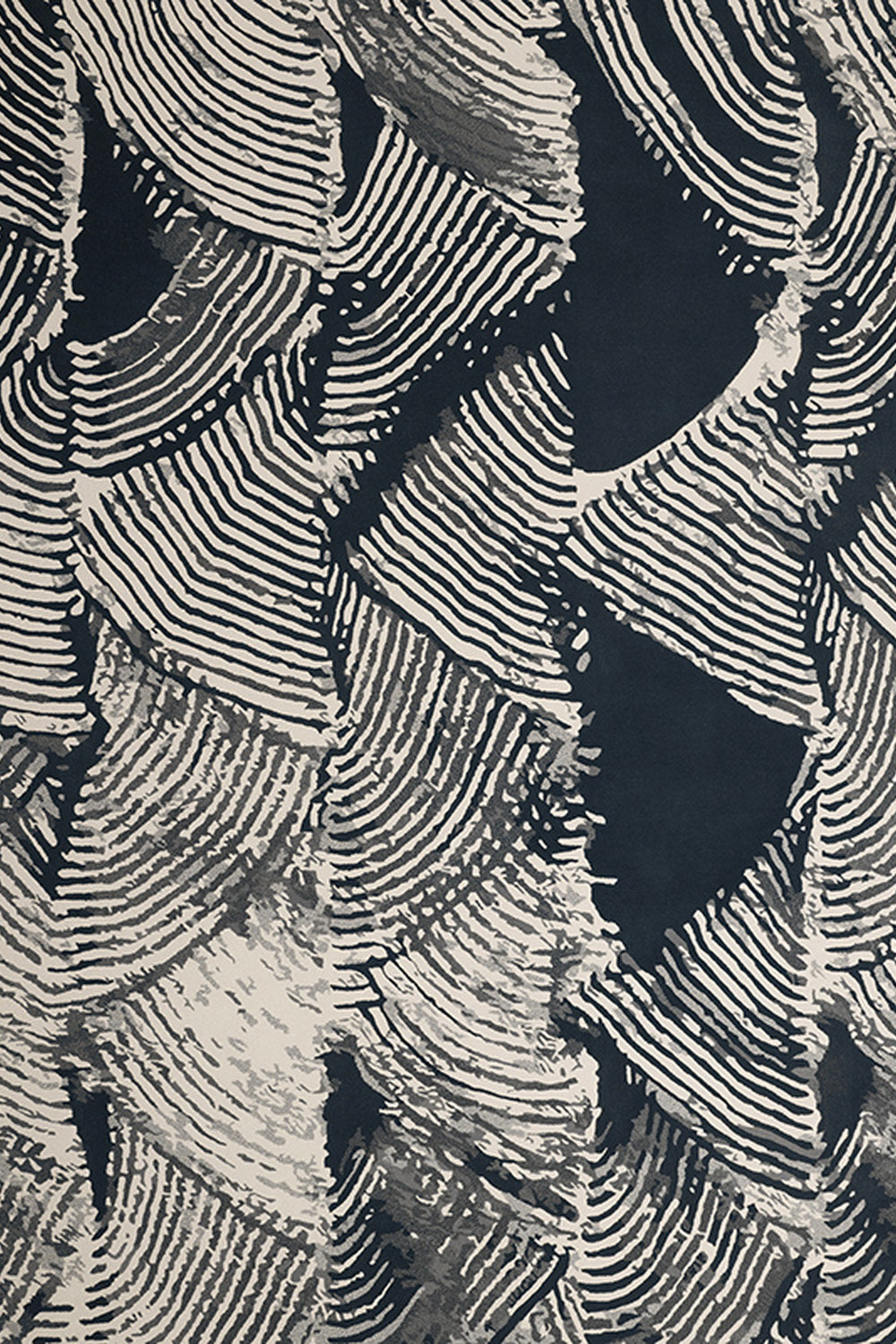 Overhead image of the Tassel Fern rug designed by Shibori