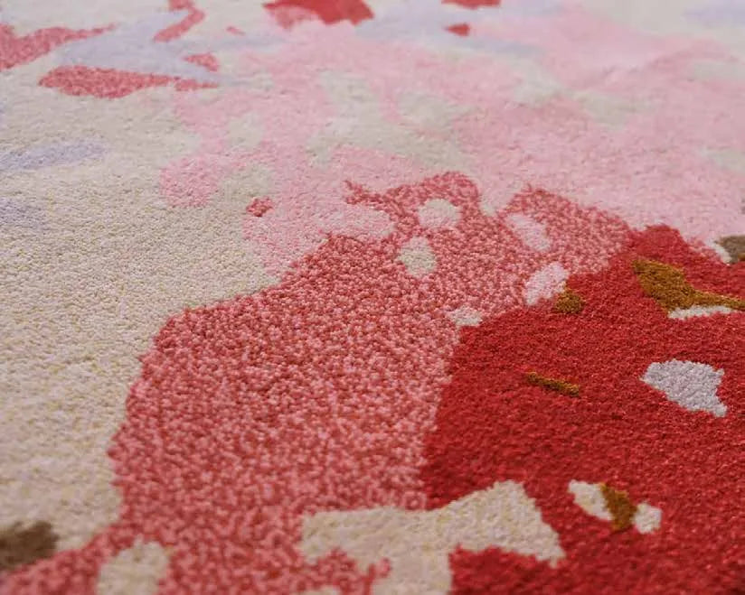 Felted yarn surface in navy and cream
