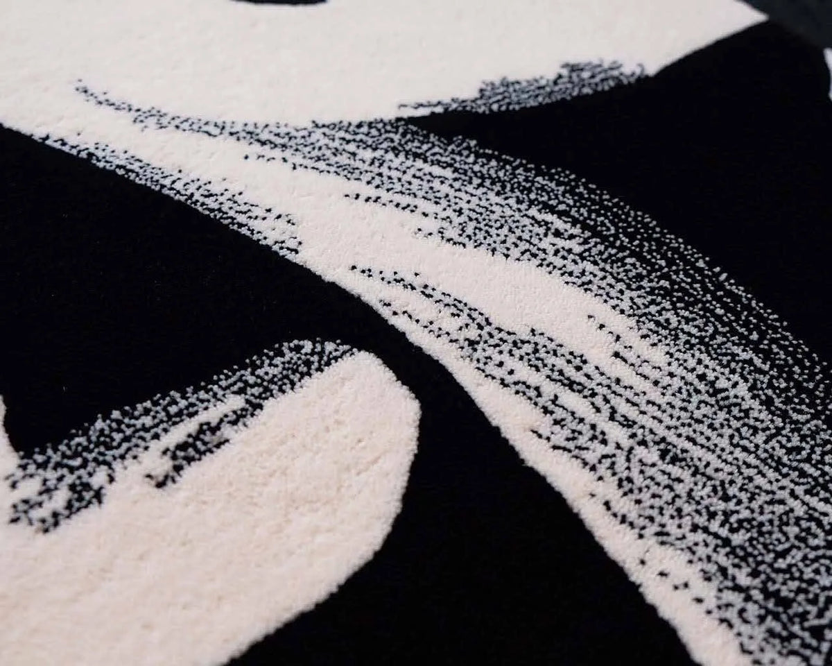Wool pile in black and white, close up