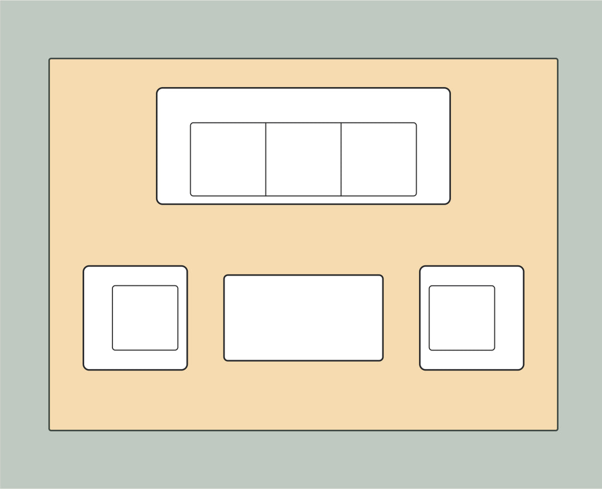 Diagram: every furniture leg on the rug