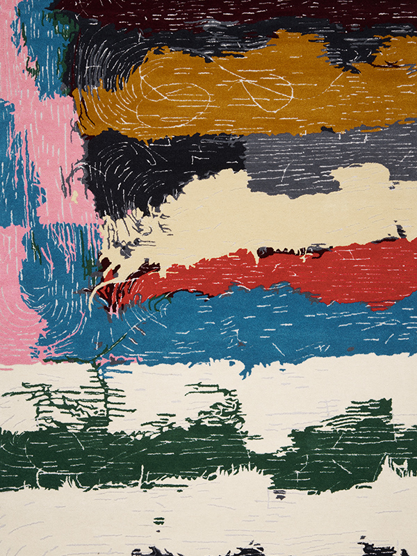 designer rugs Jordan Gogos scribbles and mess web overhead